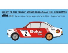 Decal – Ford Escort RS 1800 „Belga“ - Škoda rally 1981